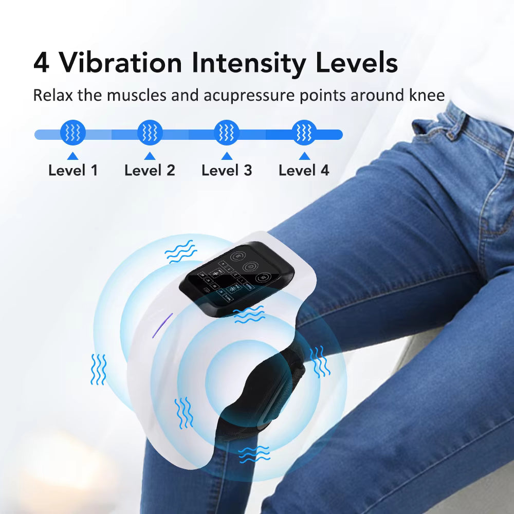 Cordless Heated Knee Massager with Red Light Therapy & Vibration