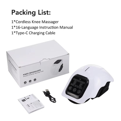 Cordless Heated Knee Massager with Red Light Therapy & Vibration