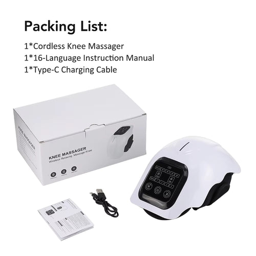 Cordless Heated Knee Massager with Red Light Therapy & Vibration