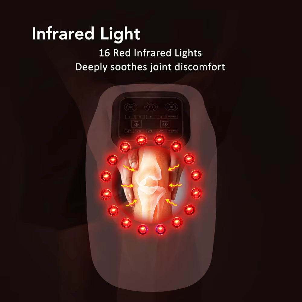 Cordless Heated Knee Massager with Red Light Therapy & Vibration
